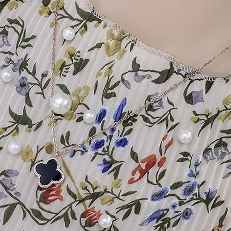 2017 Новое поступление Летняя блузка Mujer шифон блузки Бисероплетение цветочные