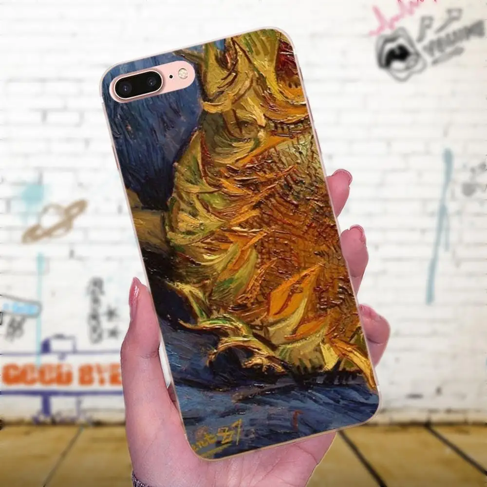 Уникальный для Apple iPhone X XS Max XR 4 4S 5 5C 5S SE 6 6S 7 8 Plus картина маслом цветок подсолнух |