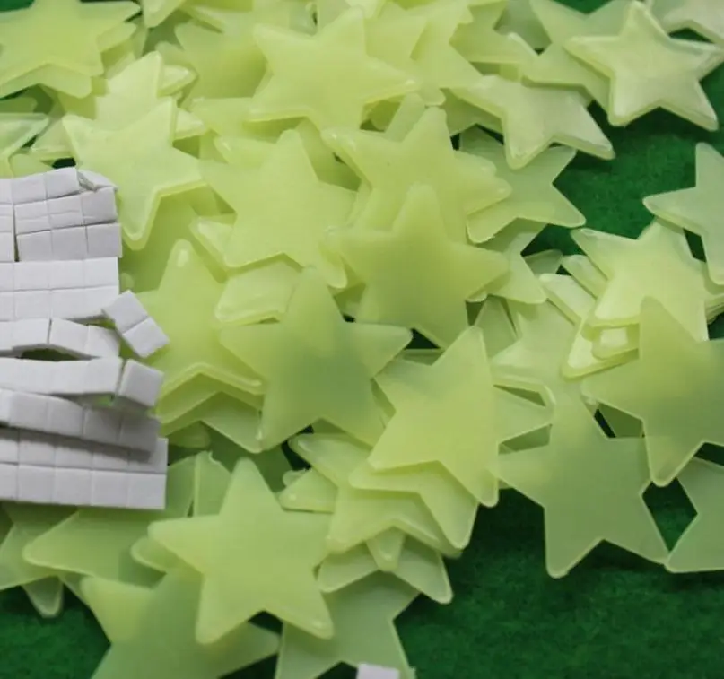 Наклейка на стену идеи для рождественского подарка 100/пакет ПВХ Светящиеся