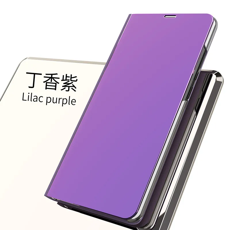Фиолетовый Зеркальный чехол для samsung Galaxy A8S SM-G8870, флип-чехол s, кожаный+ пластиковый чехол-книжка, стильный защитный чехол для samsung A8 S - Цвет: Фиолетовый