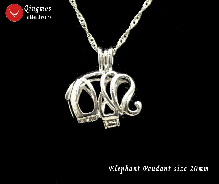 Qingmos Wish Pearl 20 мм Клетка слона Чокеры ожерелье для женщин &amp Oyster Love цепочка с