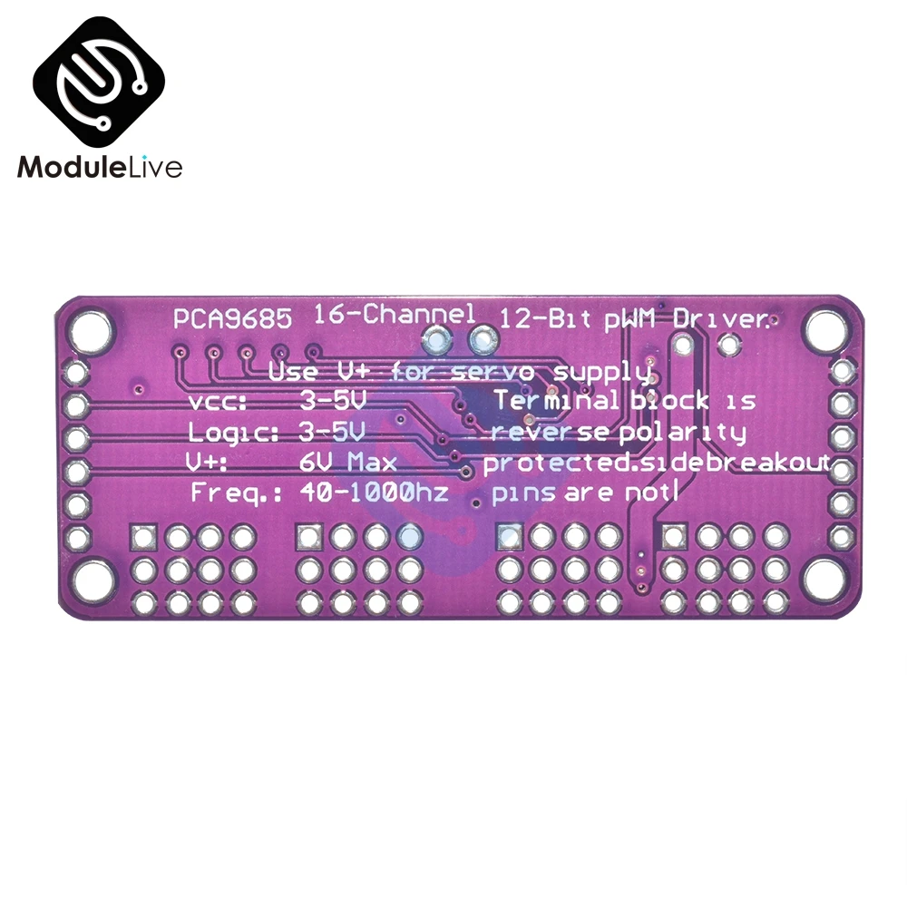 PCA9685 16 канальный 12 битный PWM сервопривод интерфейс I2C IIC 1 6 кГц ШИМ модуль