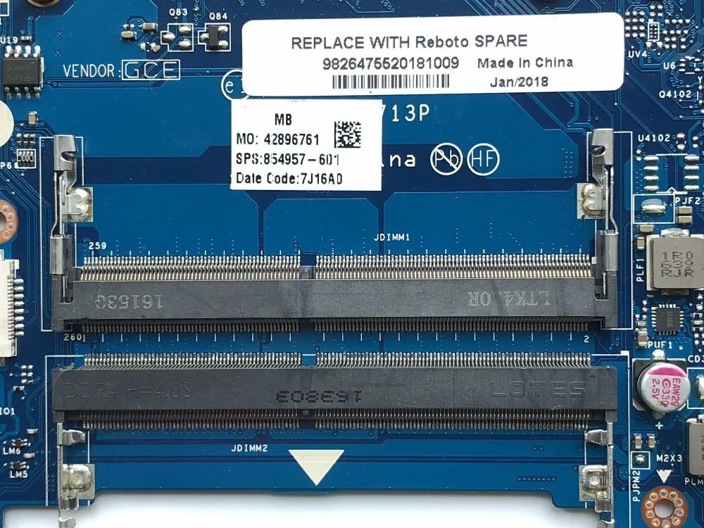 Высококачественная материнская плата для ноутбука HP 15 BA series 854957 601 BDL51 LA D713P DDR3 100%