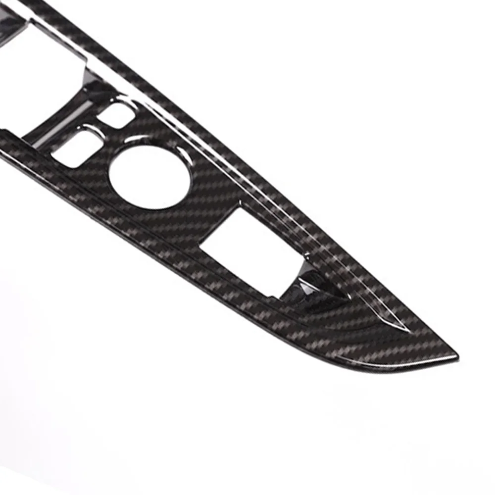 

JEAZEA 4pcs ABS Carbon Fiber Door Armrest Window Glass Lift Button Frame Trim Cover Fit for BMW X5 X6 2014 2015 2016 2017 2018