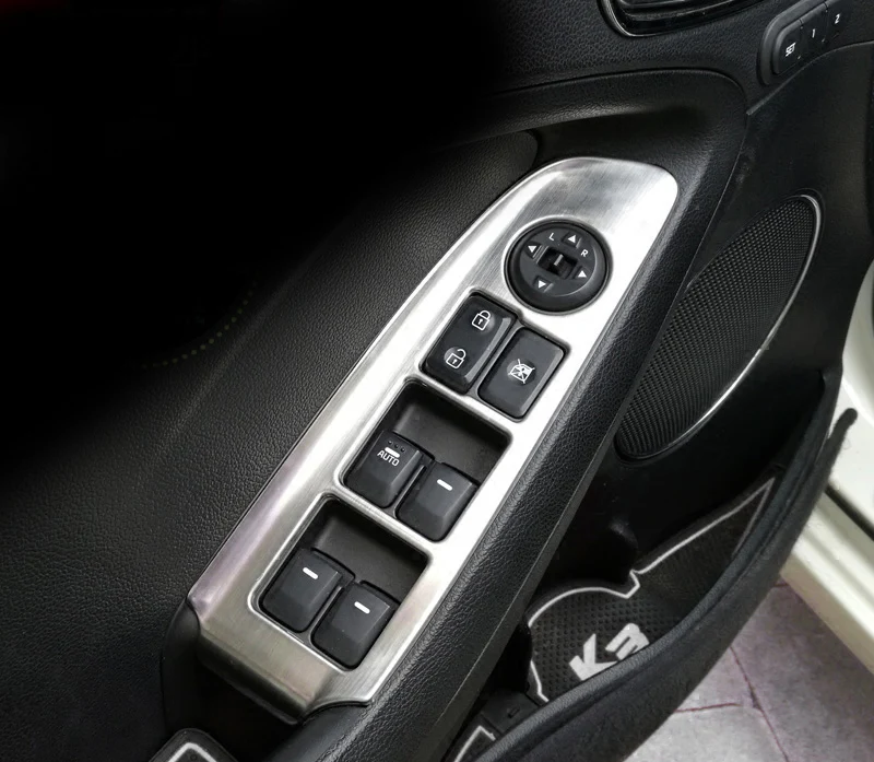 4 шт. для KIA K3 2012- нержавеющая сталь стекло подъемная дверь планка подлокотник панель Защитная паста декоративная рамка