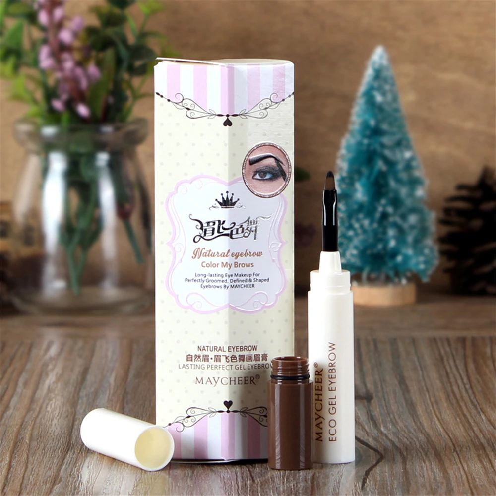 

1PC Natural Long Lasting Gel Eyebrow Cream Waterproof Eye Brow Liner Pen with Brush