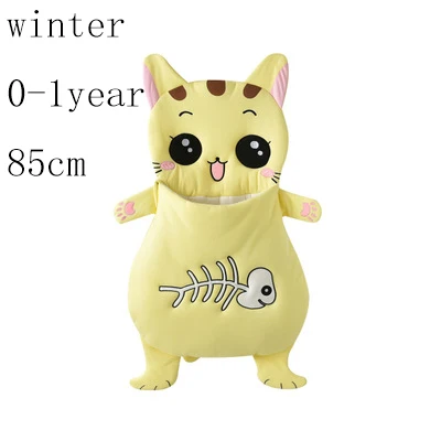 winter cat 85cm Спальный мешок для детей 0-3 лет, 85, 105 см, конверт для новорожденных, лягушка, кошка, собака, рыба, зимний Летний спальный мешок для детей, Акула, для детей - Цвет: winter cat 85cm