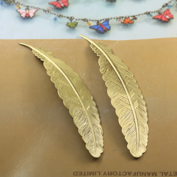 Закладка перо из сплава 110*24 мм подвески/подвеска меди с античной