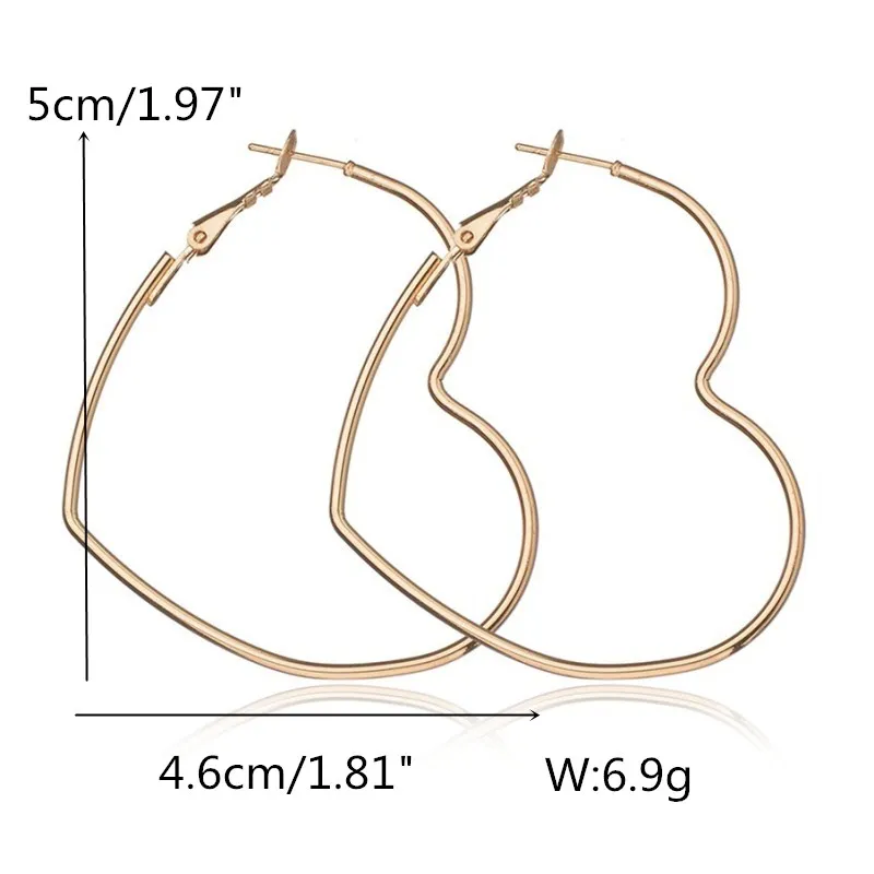 2019 New Cute Hollow Big Heart Hoop Earrings For Women Gold Silver Color Copper Simple LOVE Trendy Romantic Jewelry for Gifts | Украшения и