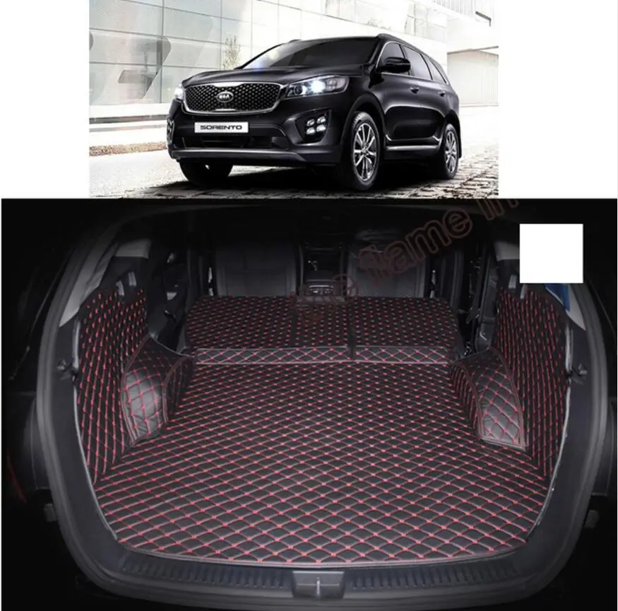 Коврик для багажника автомобиля из волокнистой кожи для Kia Sorento 2015 2016 2017 2018 2019 Kia Sorento Prime 5 7 местный аксессуар.