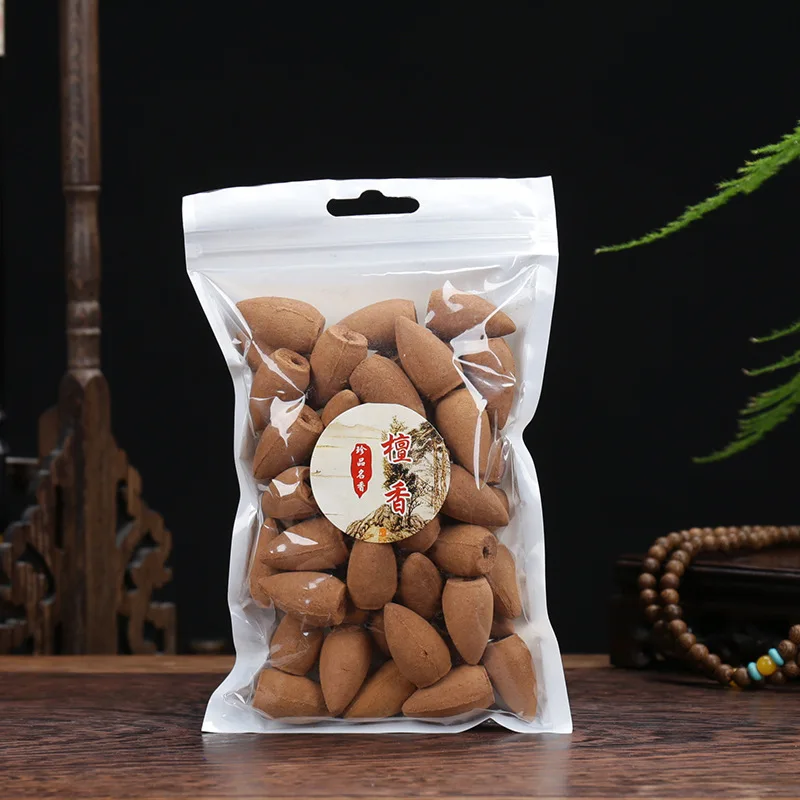 45pcs Sandalwood Маленький монах курильница с Буддой ладан держатель обратного потока благовония горелка+ 20 шт. водопад аромат конусы домашний декор плита - Цвет: 45pcs Sandalwood