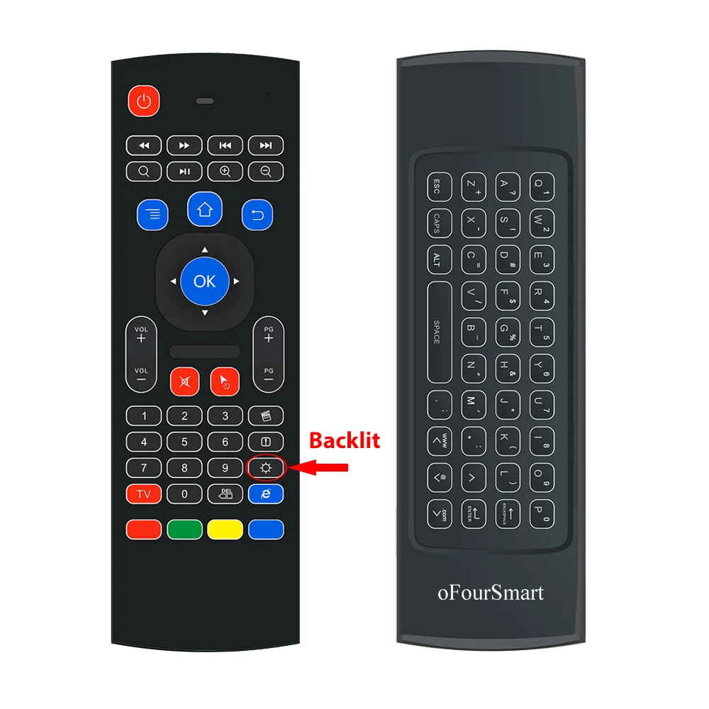 MX3 with backlight MX3-L Беспроводная Клавиатура Fly Air mouse с подсветкой 2,4G пульт дистанционного управления с подсветкой для Android tv Box проектор IR Learning Fly mouse - Цвет: MX3 with backlight
