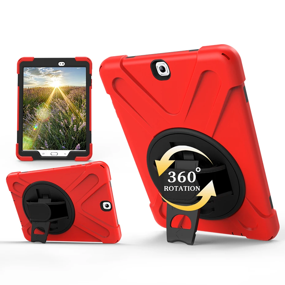 Вращающийся на 360 градусов чехол-подставка для Samsung Galaxy Tab S2 9 7 T815 T810 с ручным