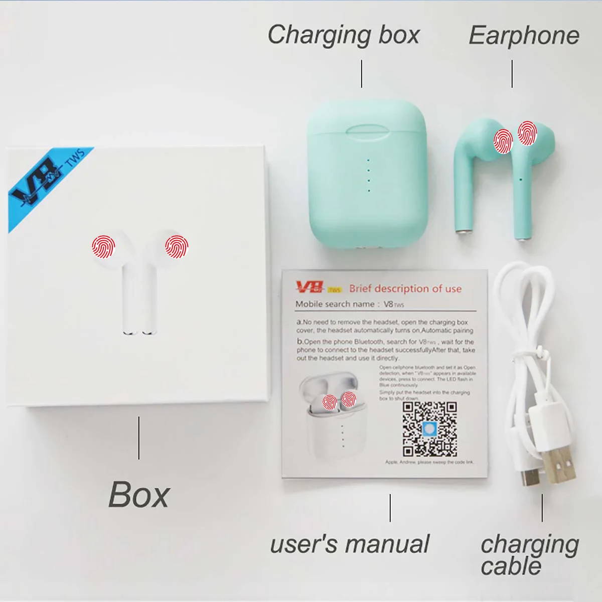 Bluetooth наушники, стерео наушники, гарнитура с зарядным устройством для всех Bluetooth планшетов, смартфонов, наушников