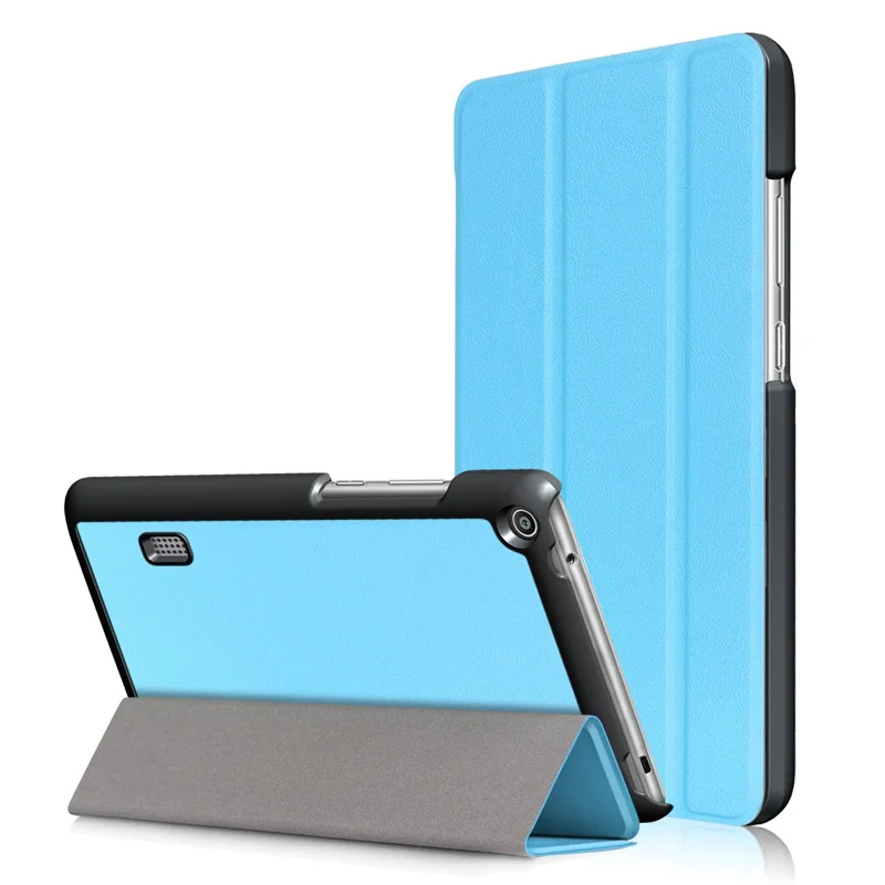 blue Умный чехол из искусственной кожи для huawei MediaPad T3 7,0 BG2-W09, чехол для планшета, чехол для Honor Play Pad 2 7,0, чехол для планшета+ пленка+ ручка - Цвет: blue
