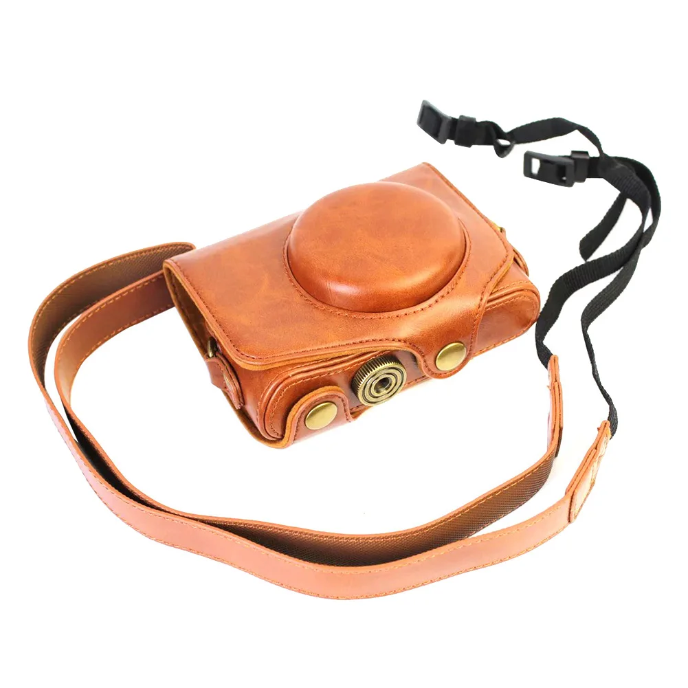 New Hot Camera Storage Bag with Straps PU Leather Wear-resistant Shockproof for Canon NV99 | Электроника