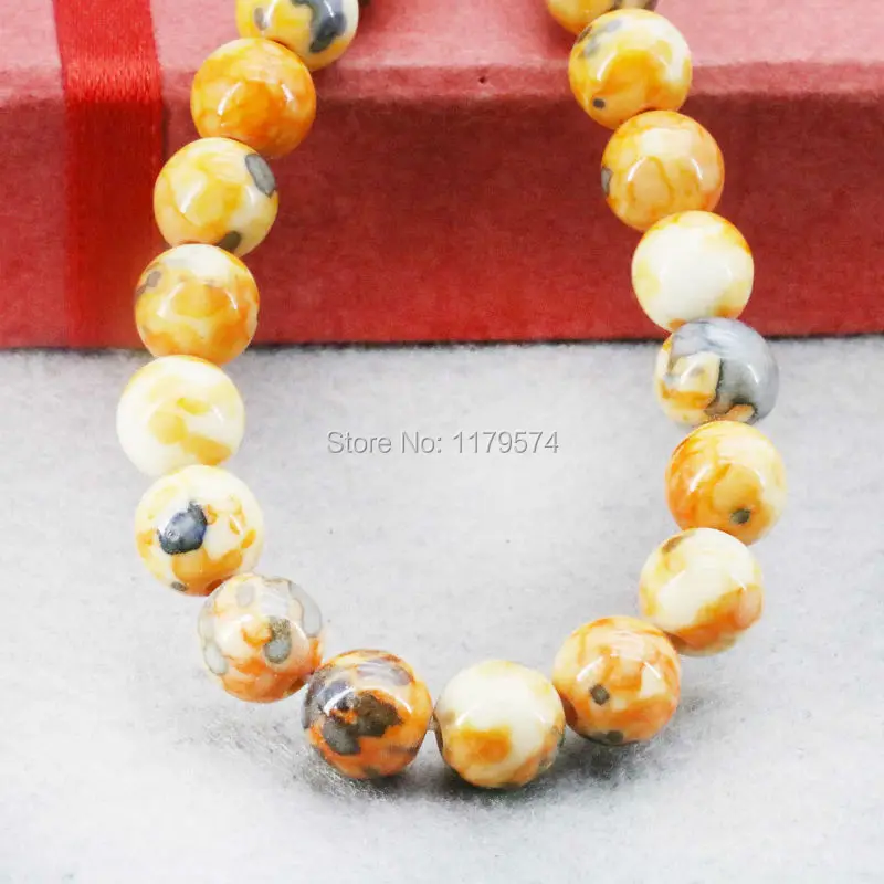 Аксессуары 8 мм желтые и черные точечные камни флейта яшмы Нефритовая свободная 15