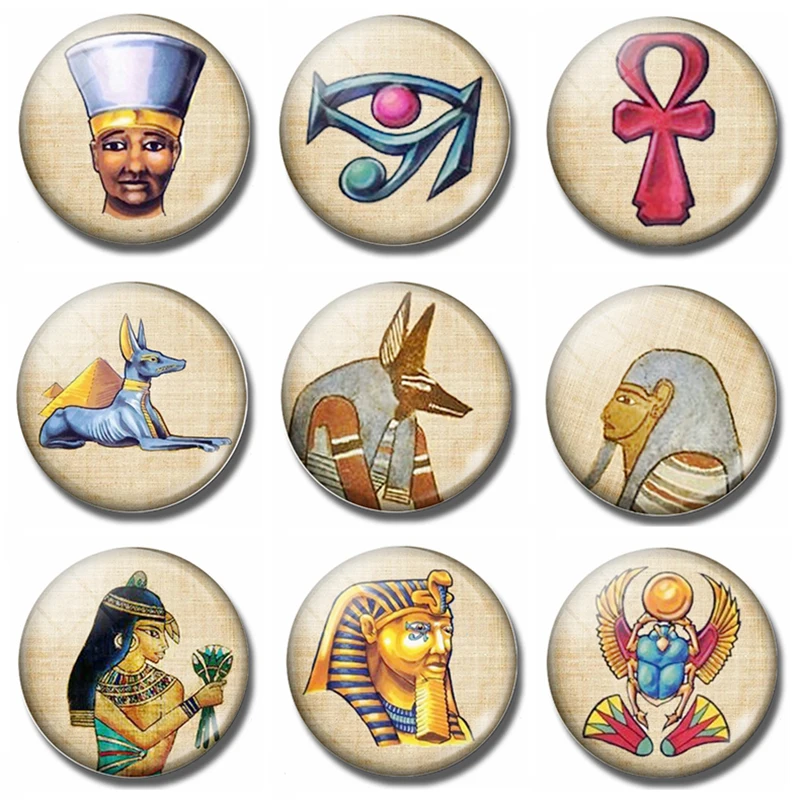 Египет фараон 30 мм магнит на холодильник Scarab Anubis God египетский анкх стеклянный