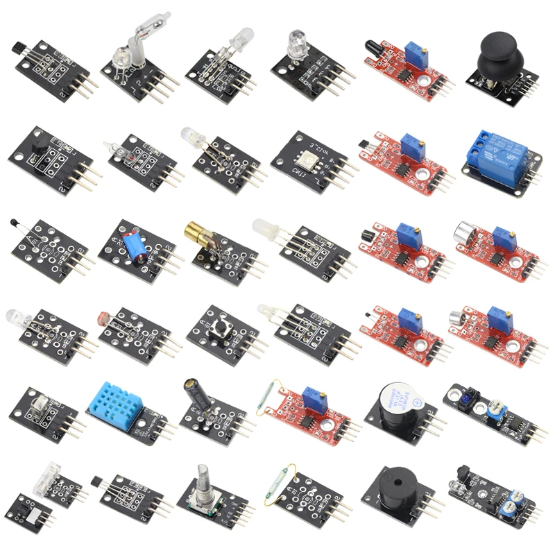 Набор сенсоров 37 в 1 стартовый набор датчиков для UNO R3 MEGA 2560 Raspberry Pi DIY обучающий