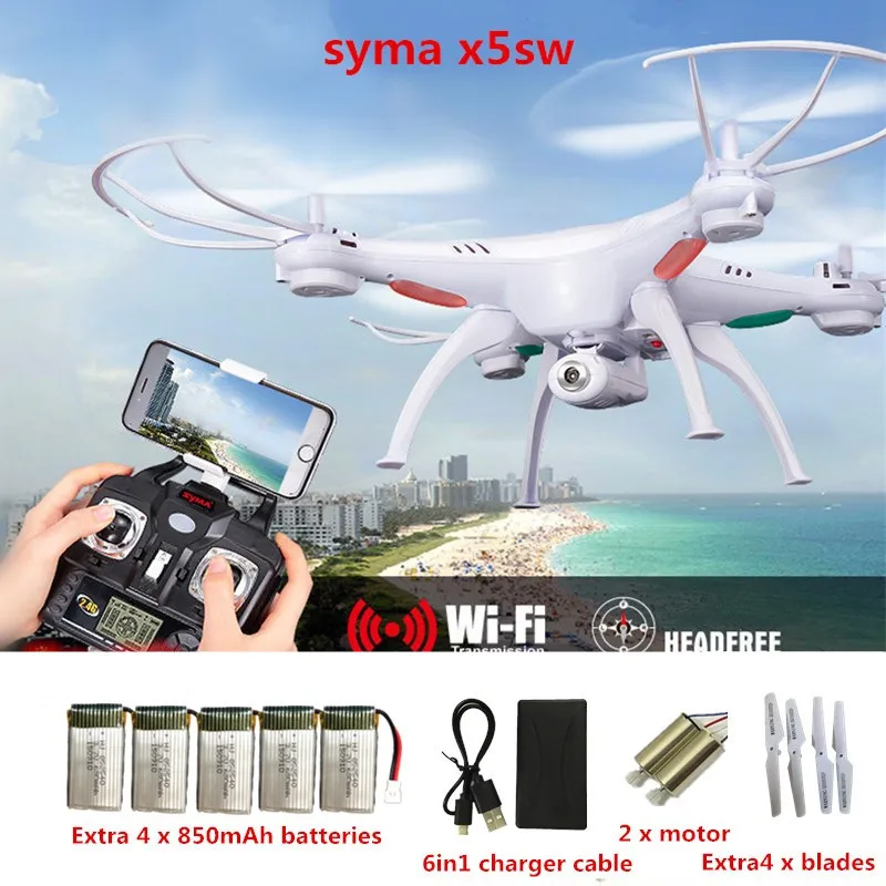 SYMA X5SW RC Дроны с Камера WI-FI радиоуправляемого летательного аппарата FPV в режиме