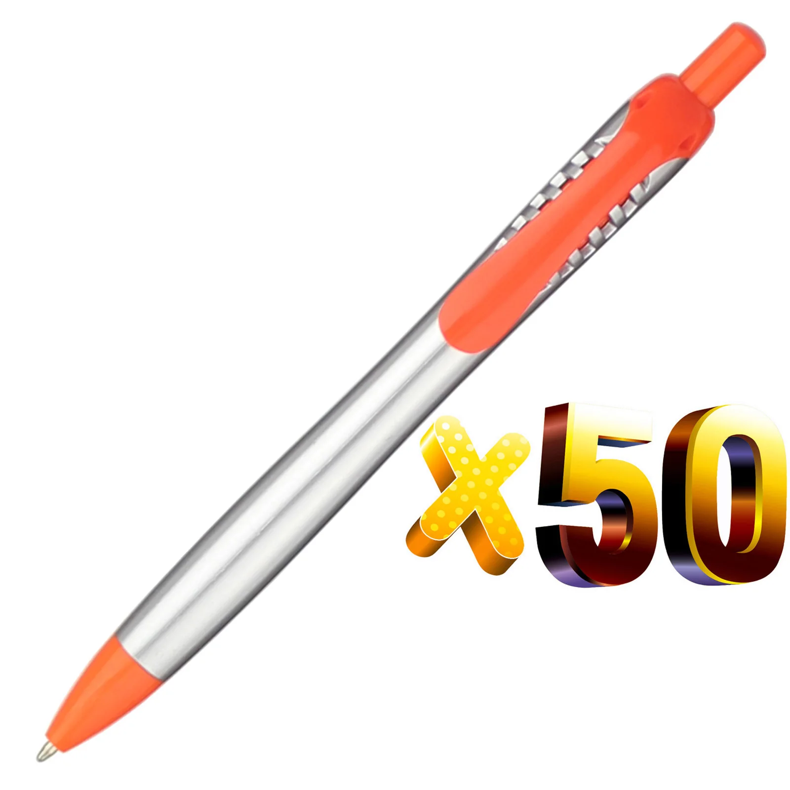 Лот 50 шт Серебряная шариковая ручка для открывания окон, шариковая ручка с цветными частями, шариковая ручка с индивидуальным логотипом и текстовым дисплеем - Цвет: red