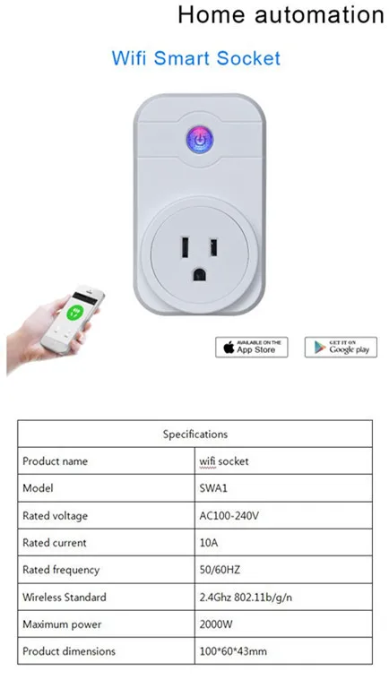 SW1 10A умная вилка Wifi розетка монитор питания ЕС Франция США AU Великобритания