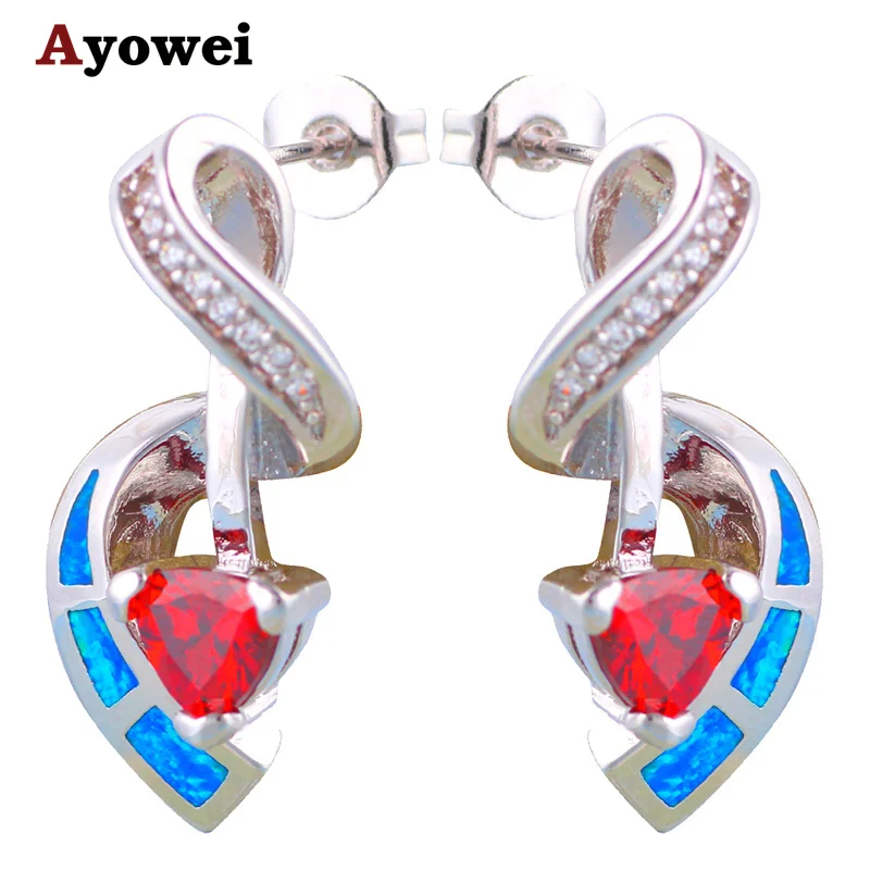 Серьги-гвоздики с инкрустацией из оранжевого циркония для женщин серебряные