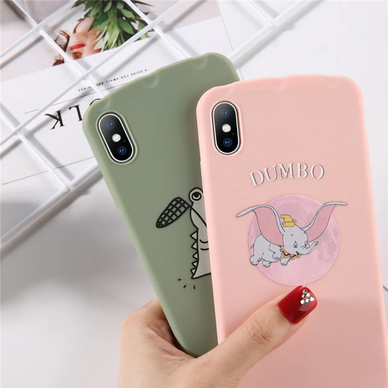 Слон Дамбо телефонные чехлы для iphone XS MAX XR X Мягкий ТПУ Лягушка принц задняя чехол 8
