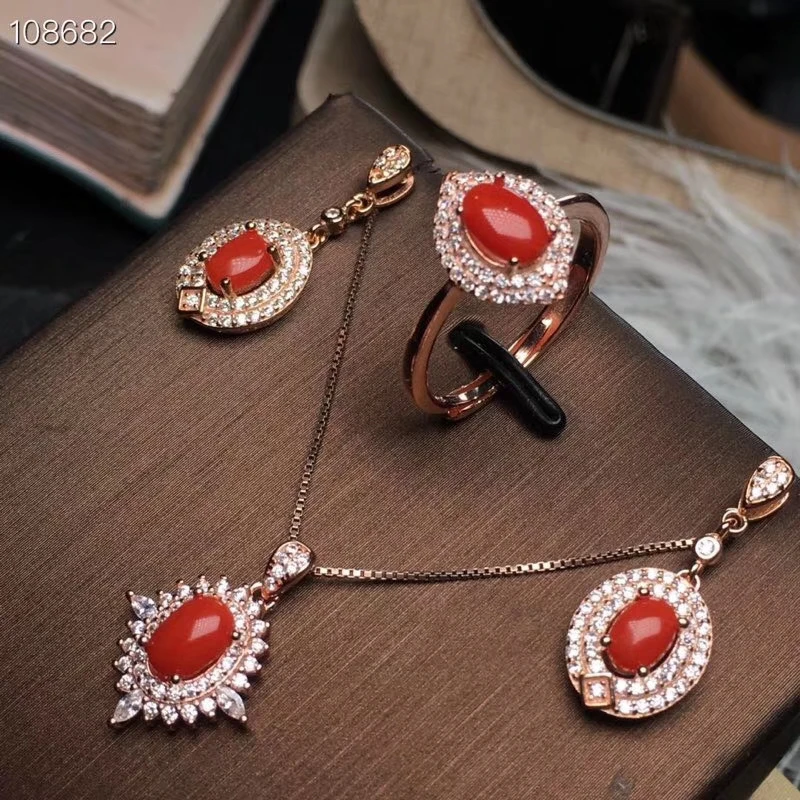 Серьги и кольцо KJJEAXCMY Boutique jewels из серебра 925 пробы с натуральным красным