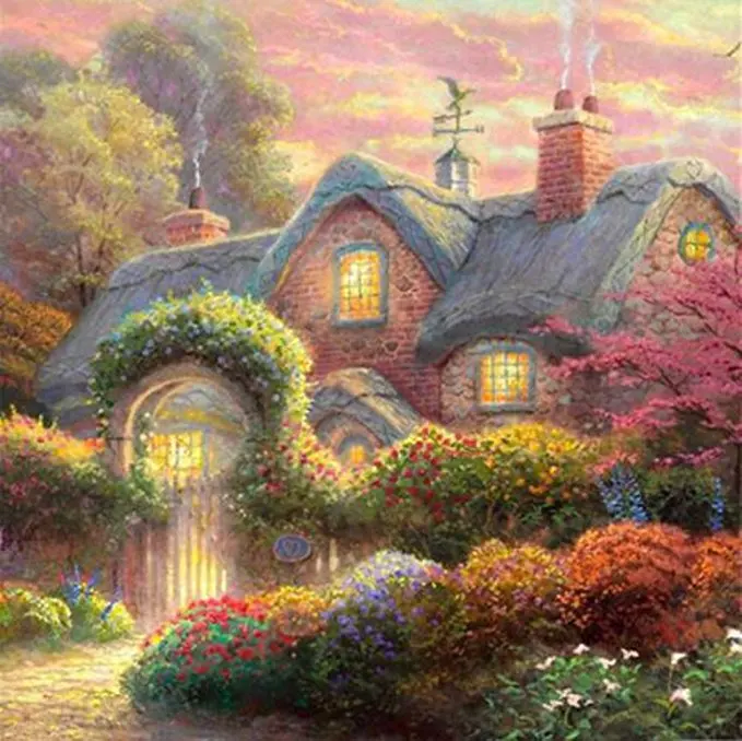 Forest Hut Scenery 5D Full Square Diy Diamond Painting Cross Stitch Embroidery Mosaic Home Decor | Дом и сад