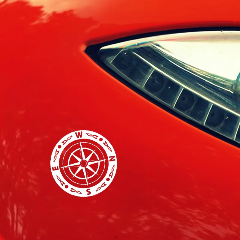 

YJZT 16.5CM*16.5CM Retro Compass Car Sticker Personality Vinyl Decal Black/Silver C10-01796