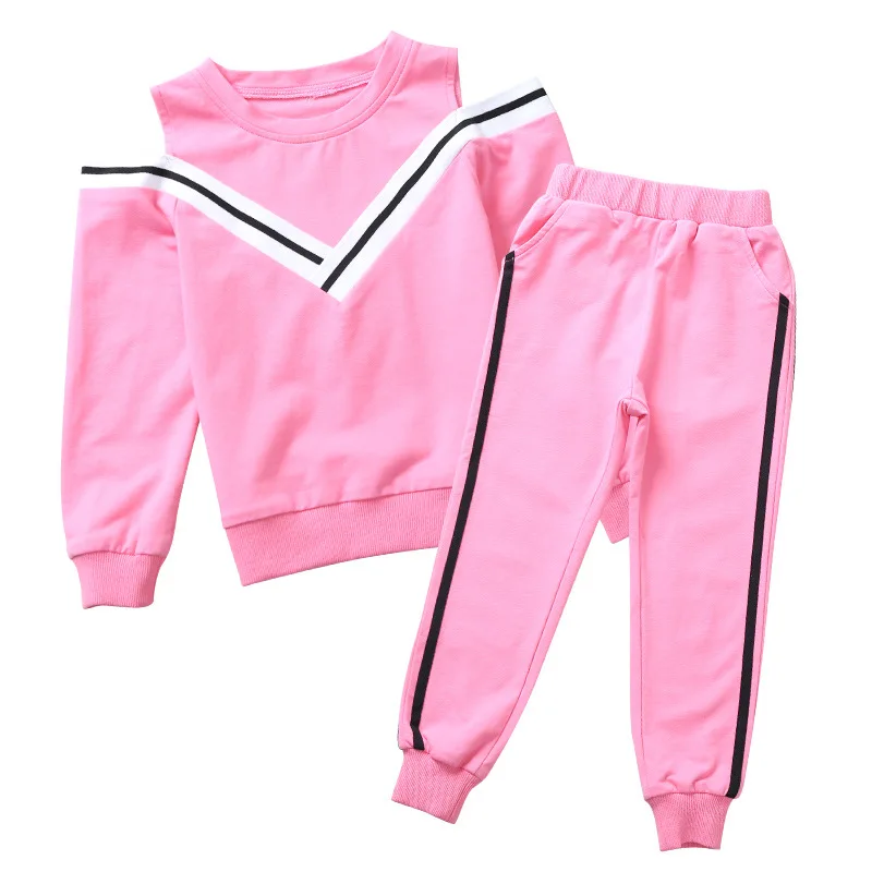 Детский спортивный костюм для девочек Спортивный Детская одежда в черно белую