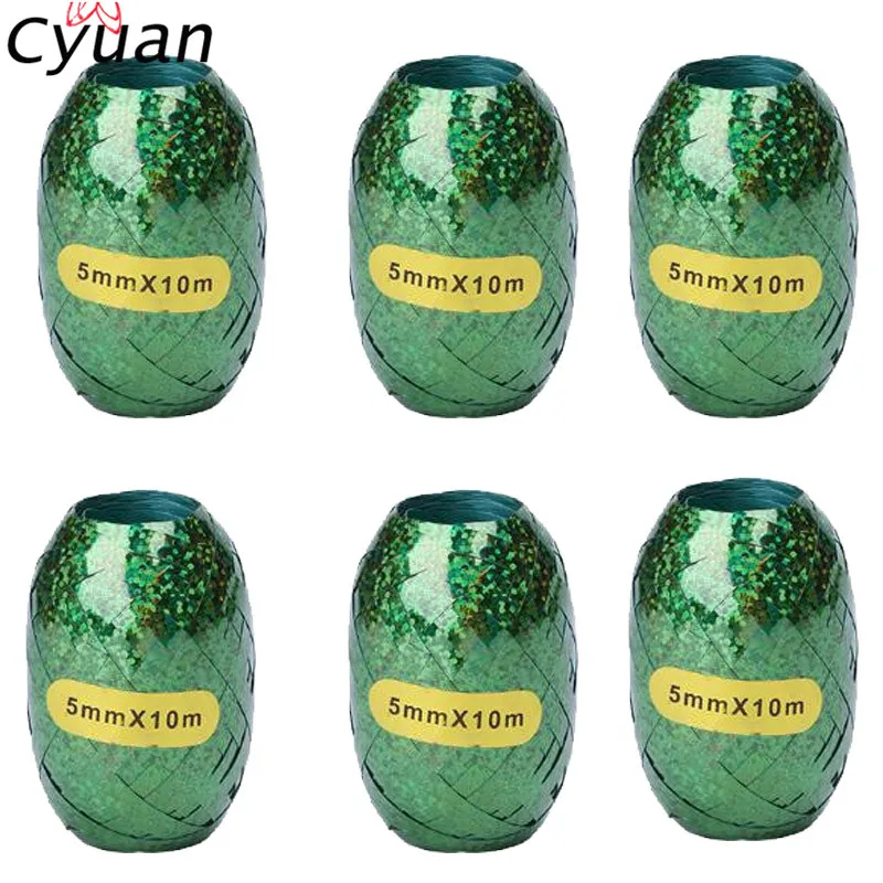 Green Cyuan 60 м воздушные шары ленты лента-лазер для дня рождения вечеринки Свадебные украшения DIY шар Декор Аксессуары события вечерние принадлежности - Цвет: Green