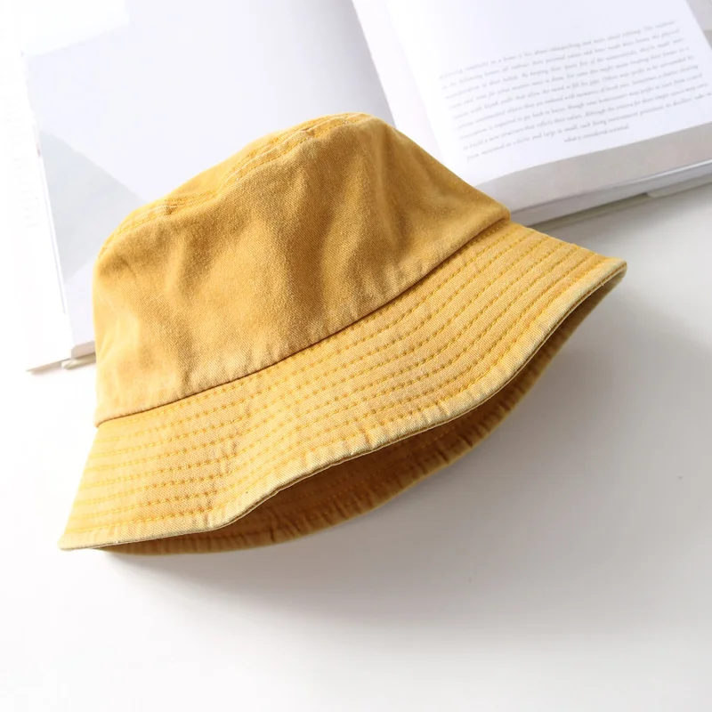 DRESSUUP Washed Denim Bucket Hat Women Outdoor Fashion Sun Cap Fishing Hiking Hats For Men Cotton Ladies Foldable Chapeu - Цвет: C1