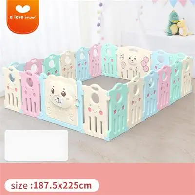 HDPE забор для детских игр, 22 штуки, большой забор для игр, Детская безопасность, для дома, для семьи, для малышей, для игры в бар, защитное ограждение, игрушка - Цвет: 18 plus 2 pink bear