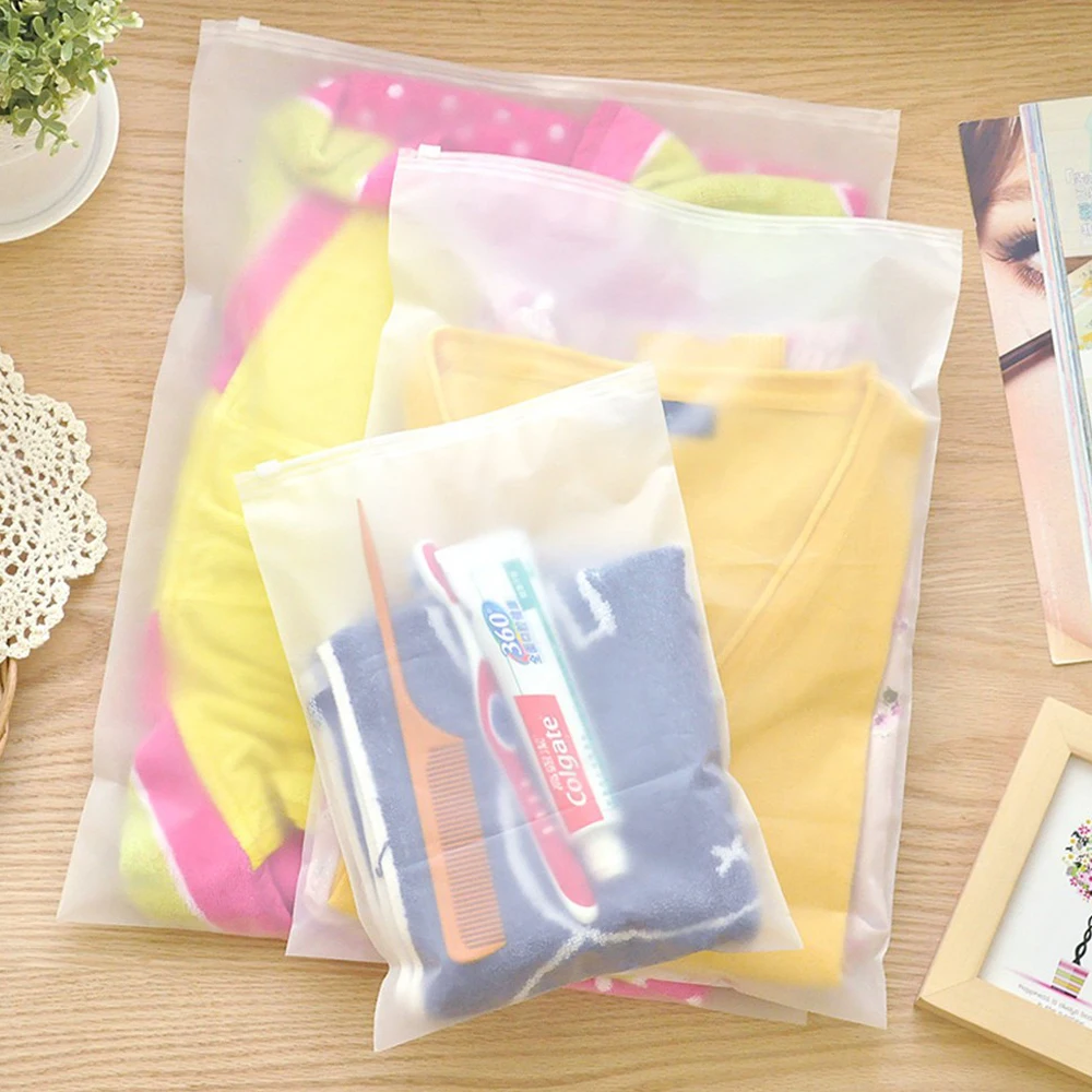 

Matte Clear Ziplock Poly Plastic Package Bag for Towel Underwear Socks Storage Travel Organizer Zipper Pack Bags Pouches 8 Sizes