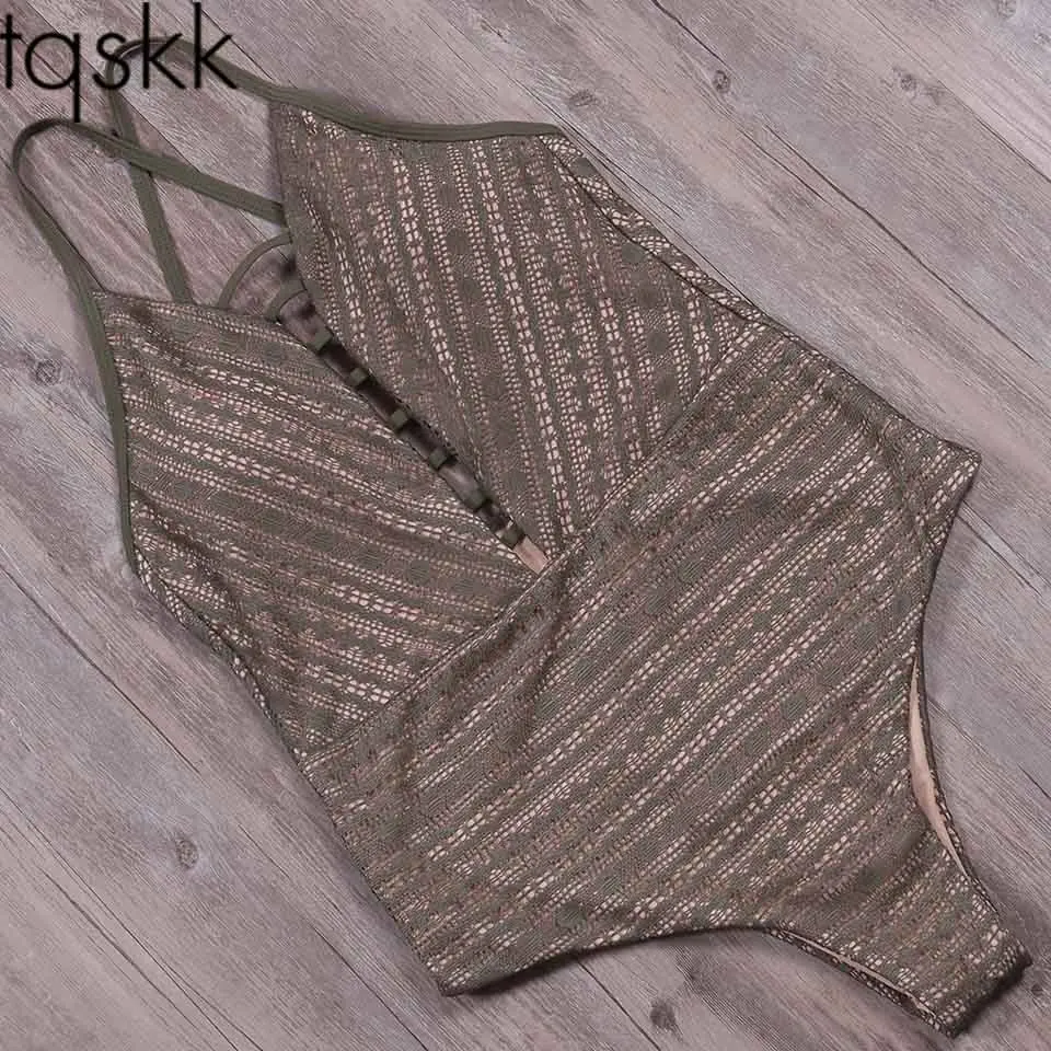 TQSKK 2019 New Bandage Lace Swimwear Women One Piece Swimsuits Female Sexy Swimsuit Summer Beach Wear Bathing Suit Monokini | Спорт и