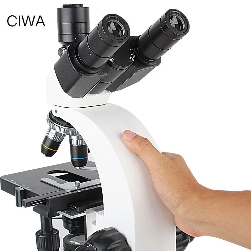 CIWA Профессиональный биологический 40X 1600X микроскоп бинокулярный бинокль HD