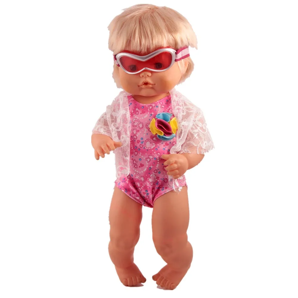 Одежда для купания кукол 41 см Nenuco Doll y su Hermanita купальник на подтяжках шорты Googles