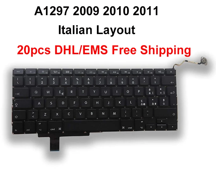 Бесплатная доставка DHL/EMS 20 шт. для MACBOOK PRO 17 дюймов A1297 итальянская стандартная