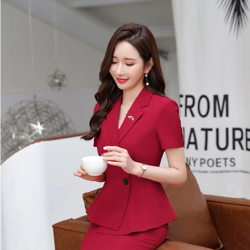 Модная красная форма стильные блейзеры и куртки пальто для деловых женщин