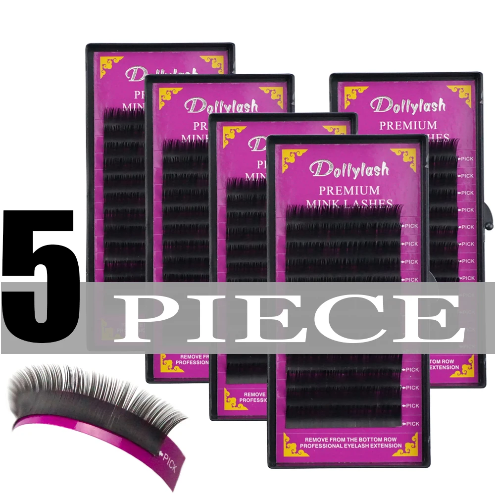 Dollylash 5 шт./лот новинка индивидуальные натуральные Премиум удлинитель ресниц