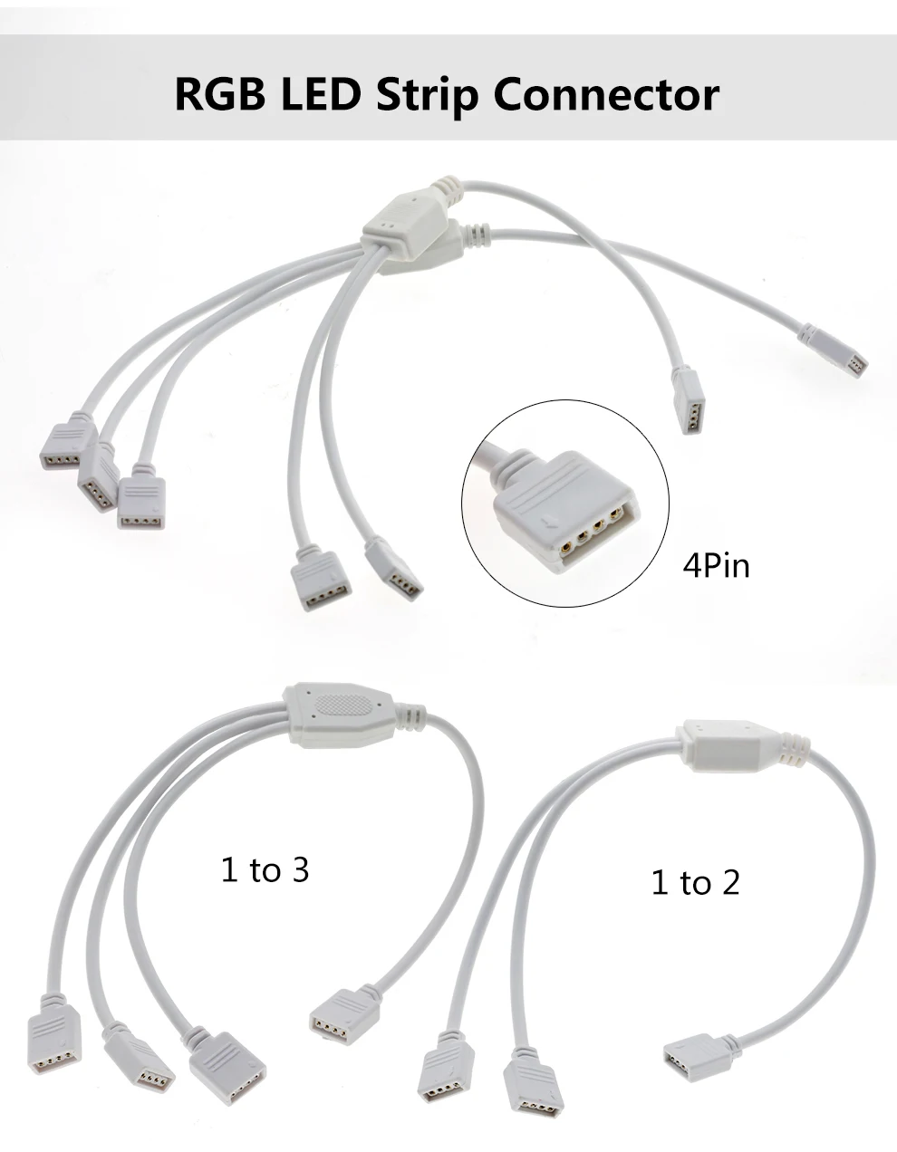 Светодиодные ленты разъем 4pin 5pin концентратор 1 до 3/отклонения в размерах на 1-2 RGB/RGBW Светодиодные ленты Разъем