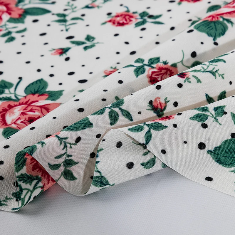 100 полиэстер ткань дешевая розовая цветочная для платья летом тонкая 25*150 см TJ0250 |