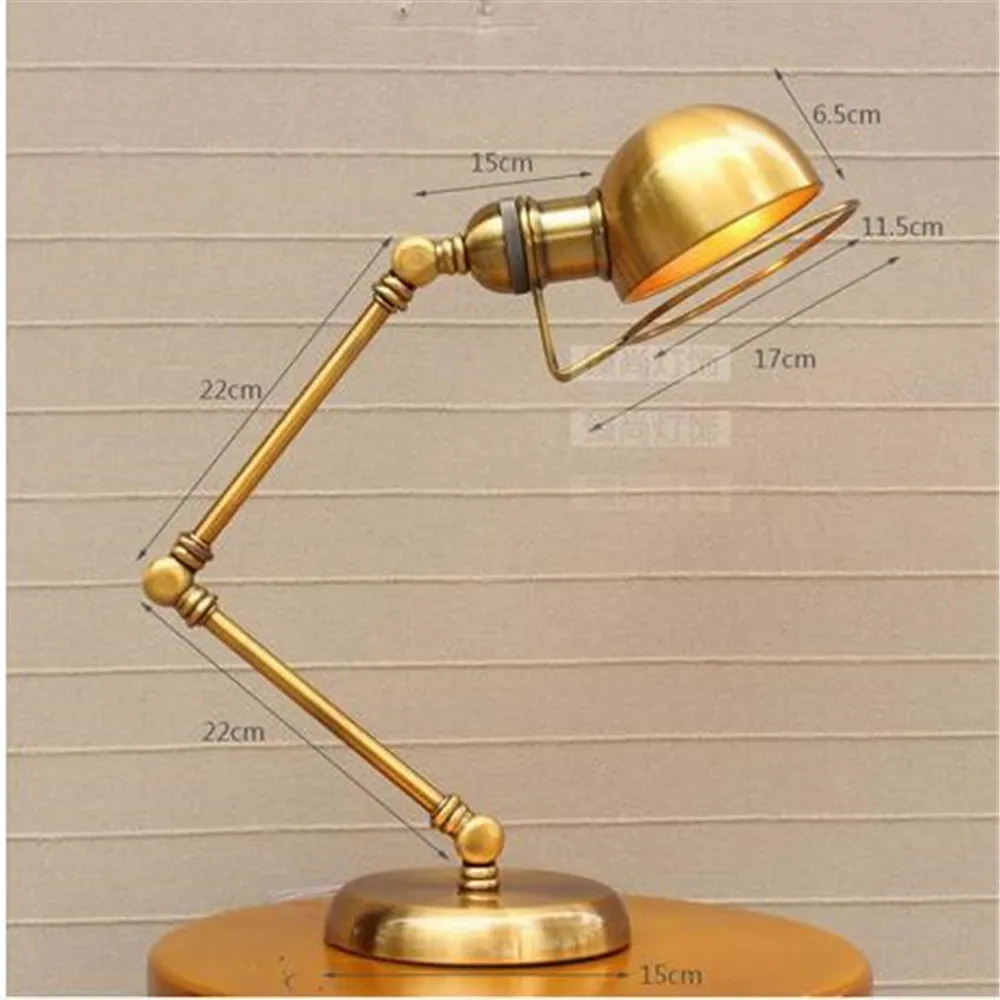 American rocker desk lamp originality personality fashion vintage bronze iron long arm table lamps bedroom bedside study FG357 | Освещение