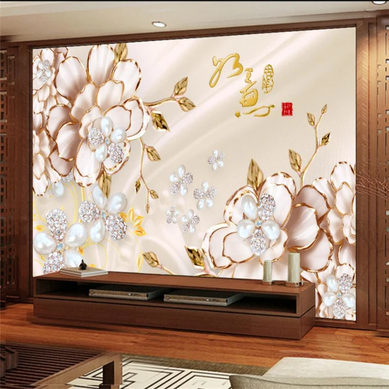 Wellyu 3D стерео рельефная роза цветок Ruyi благоприятное Ювелирное Украшение фон на