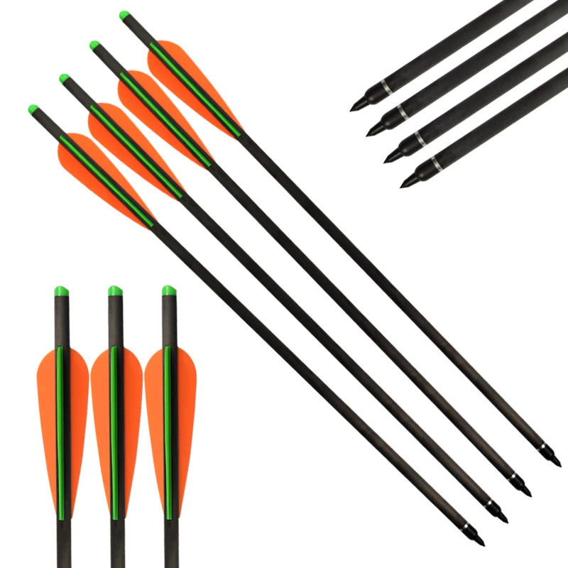

6X16"/18"/20"/22" Archery Carbon Crossbow Bolts Crossbow Hunting Arrows 4" TPU Vane 125Grain Field Point Outdoor Free Shipping