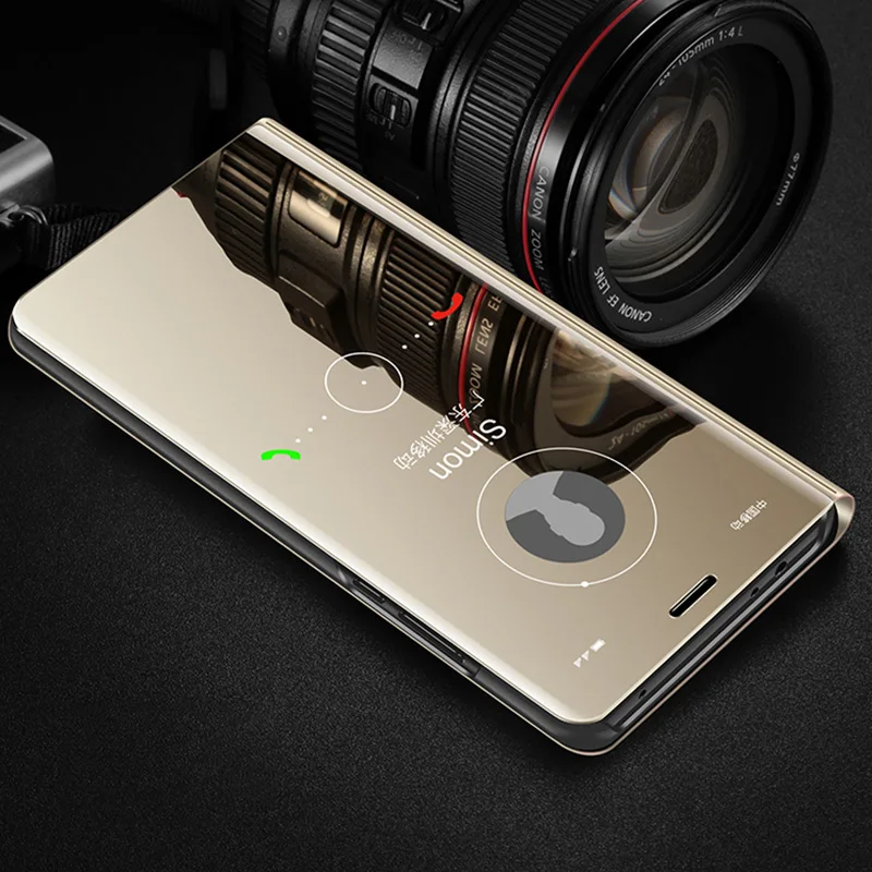 golden Чехол для huawei mate 20 Pro 20X P20 P30 Pro, умный чехол, откидной прозрачный зеркальный чехол для просмотра mate 20 P 20 30 Pro, чехол Mofi 360, противоударный чехол - Цвет: golden