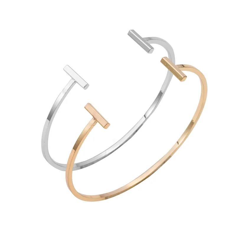 Модные браслеты манжеты трендовые Открытые Браслеты с двойной полосой для