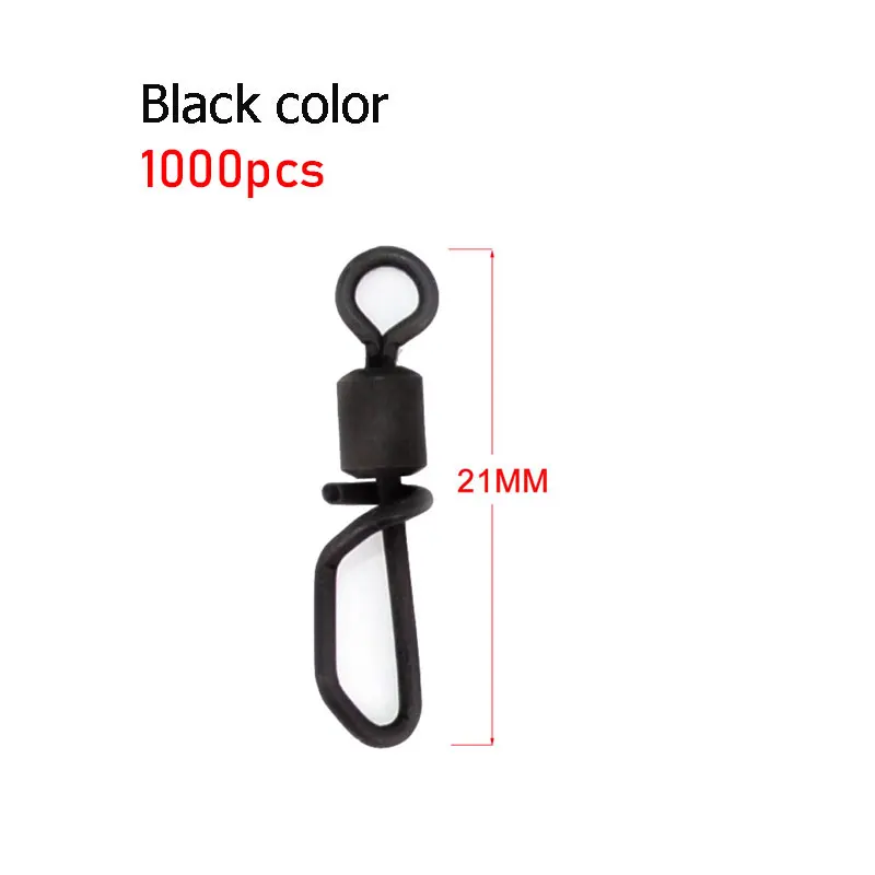 swivel Snap Clips Вертлюги для ловли карпа быстрая замена 1000 шт - Цвет: swivel Snap Clips